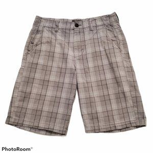 AMERICAN Eagle grey plaid flat front board shorts size 32